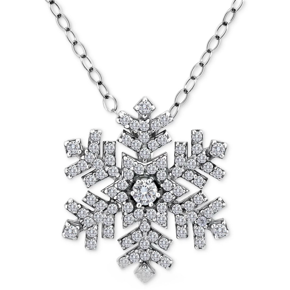 Giani Bernini CZ Sterling Silver Snowflake Pendant Necklace